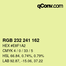 Color code: RGB 232 241 162 | qconv.com