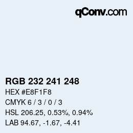 Color code: RGB 232 241 248 | qconv.com