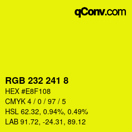 Color code: RGB 232 241 8 | qconv.com