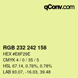 Color code: RGB 232 242 158 | qconv.com