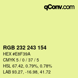 Color code: RGB 232 243 154 | qconv.com