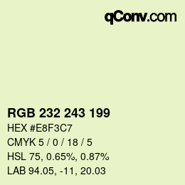 Color code: RGB 232 243 199 | qconv.com