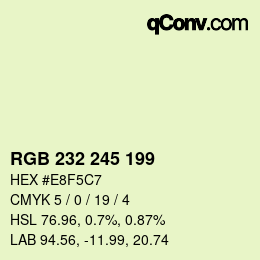 Color code: RGB 232 245 199 | qconv.com