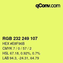 Color code: RGB 232 249 107 | qconv.com