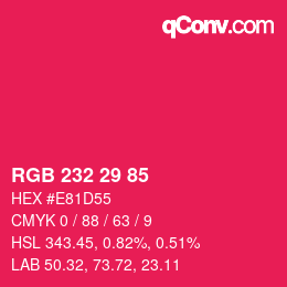 Color code: RGB 232 29 85 | qconv.com