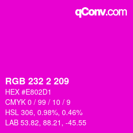 颜色代码: RGB 232 2 209 | qconv.com