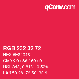 Color code: RGB 232 32 72 | qconv.com