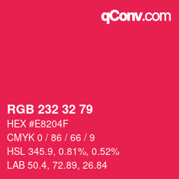 Color code: RGB 232 32 79 | qconv.com