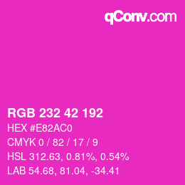 カラーコード: RGB 232 42 192 | qconv.com