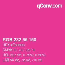 Color code: RGB 232 56 150 | qconv.com