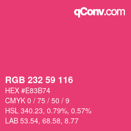 Farbcode: RGB 232 59 116 | qconv.com