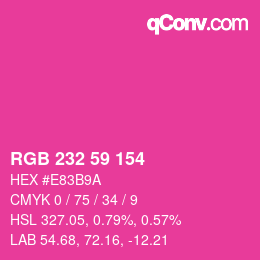 Color code: RGB 232 59 154 | qconv.com
