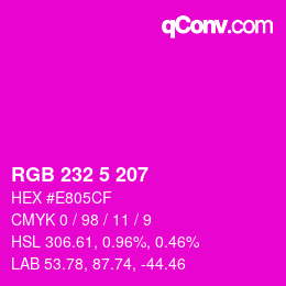 Color code: RGB 232 5 207 | qconv.com