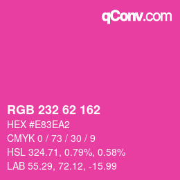 Color code: RGB 232 62 162 | qconv.com
