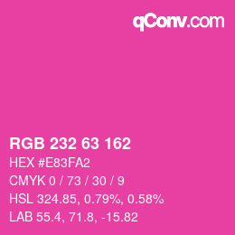 Color code: RGB 232 63 162 | qconv.com