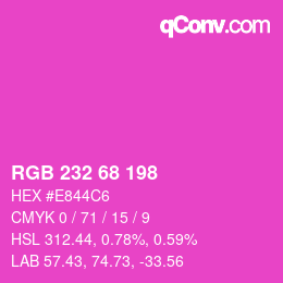 カラーコード: RGB 232 68 198 | qconv.com
