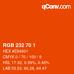 カラーコード: RGB 232 70 1 | qconv.com
