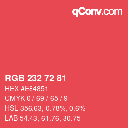 Color code: RGB 232 72 81 | qconv.com