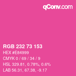 Color code: RGB 232 73 153 | qconv.com