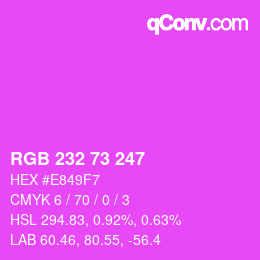 Color code: RGB 232 73 247 | qconv.com