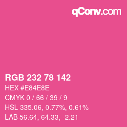 Color code: RGB 232 78 142 | qconv.com