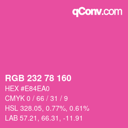 Color code: RGB 232 78 160 | qconv.com