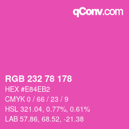 Color code: RGB 232 78 178 | qconv.com