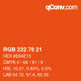 Color code: RGB 232 78 21 | qconv.com