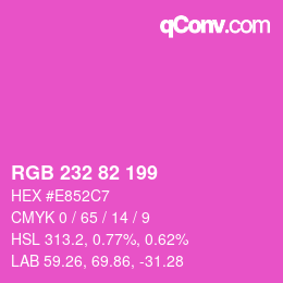 Color code: RGB 232 82 199 | qconv.com