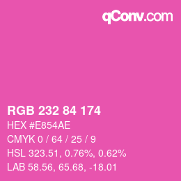 Color code: RGB 232 84 174 | qconv.com