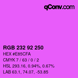 颜色代码: RGB 232 92 250 | qconv.com