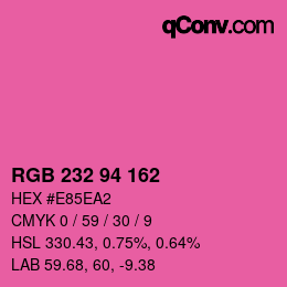 Color code: RGB 232 94 162 | qconv.com