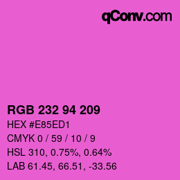 Color code: RGB 232 94 209 | qconv.com