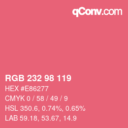 Color code: RGB 232 98 119 | qconv.com