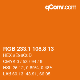 Color code: RGB 233.1 108.8 13 | qconv.com