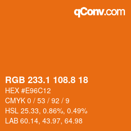 Color code: RGB 233.1 108.8 18 | qconv.com
