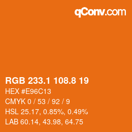 Color code: RGB 233.1 108.8 19 | qconv.com