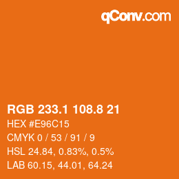 Code couleur: RGB 233.1 108.8 21 | qconv.com