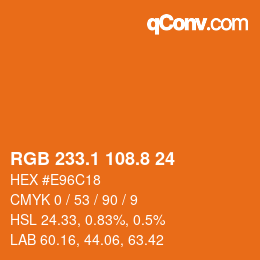 Color code: RGB 233.1 108.8 24 | qconv.com