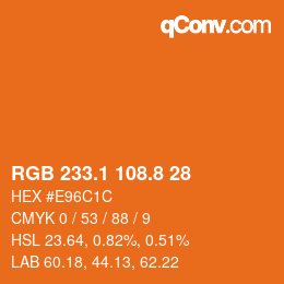 Farbcode: RGB 233.1 108.8 28 | qconv.com