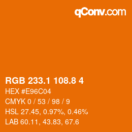 Color code: RGB 233.1 108.8 4 | qconv.com
