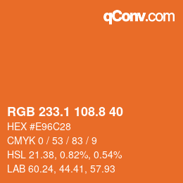 Color code: RGB 233.1 108.8 40 | qconv.com