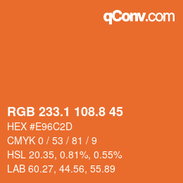 Color code: RGB 233.1 108.8 45 | qconv.com