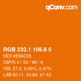 Color code: RGB 233.1 108.8 5 | qconv.com