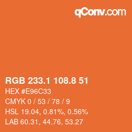 Código de color: RGB 233.1 108.8 51 | qconv.com