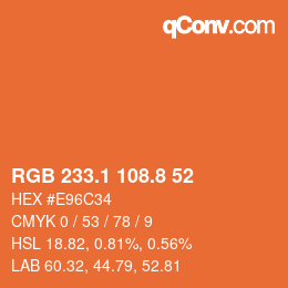 Color code: RGB 233.1 108.8 52 | qconv.com