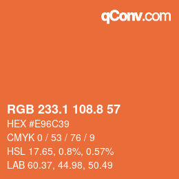 Código de color: RGB 233.1 108.8 57 | qconv.com
