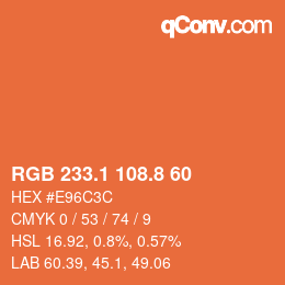 Código de color: RGB 233.1 108.8 60 | qconv.com