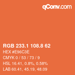 Código de color: RGB 233.1 108.8 62 | qconv.com