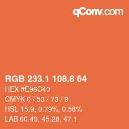 Color code: RGB 233.1 108.8 64 | qconv.com
